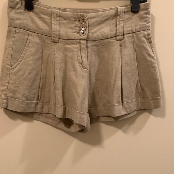 LA CLASS COUTURE BROWN LINEN SHORTS - SIZE 5 - Picture 1 of 9